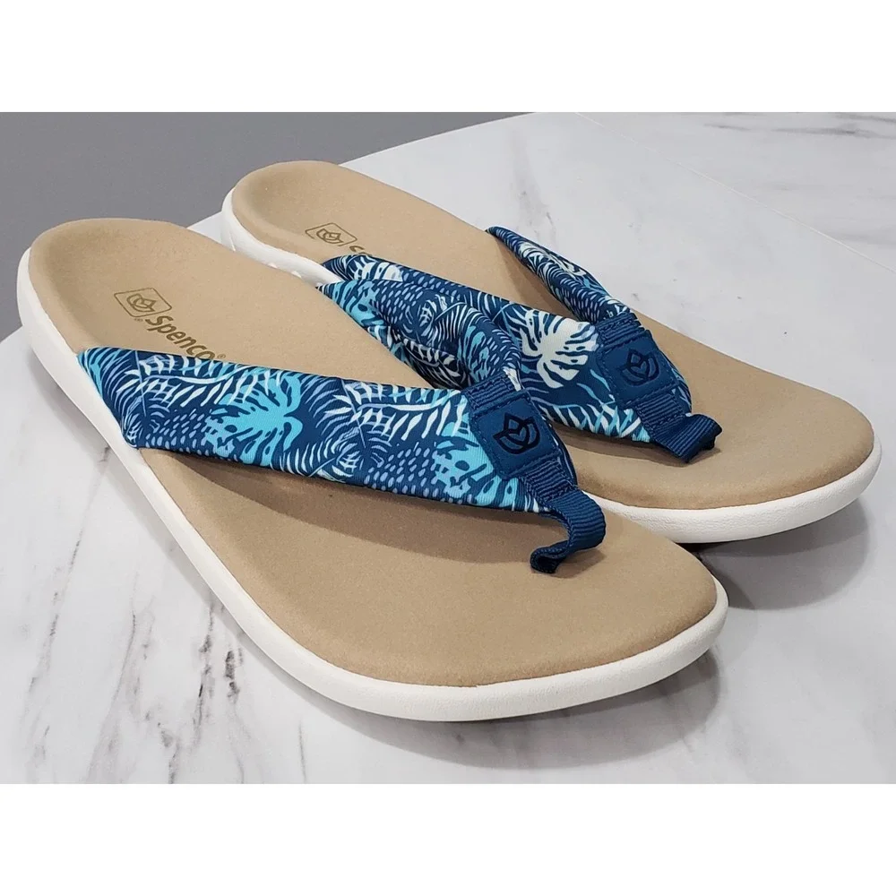 NEW SZ 12 Spenco Victoria Walking Flip-Flop Comfort Tropical Vacation Thong WACO